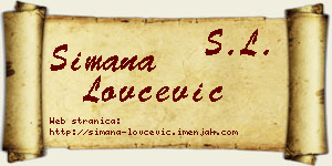 Simana Lovčević vizit kartica